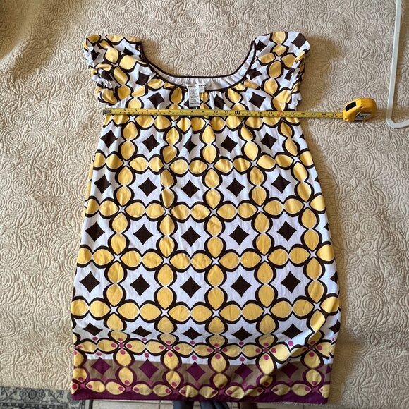 Max Studio Casual Dress Size X-Small in Yellow/Brown/White - Picture 2 of 5